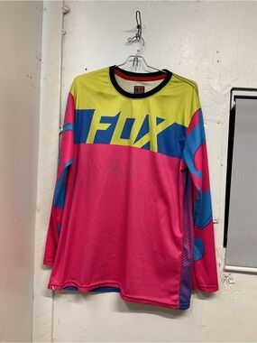 Fox dirt bike racing jersey pink and yellow size L